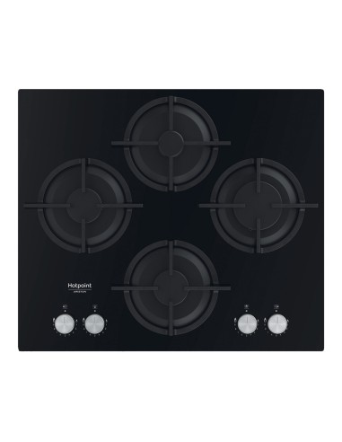 Hotpoint HAGS61SBK Piano cottura a gas 4 fornelli 60 cm vetro nero