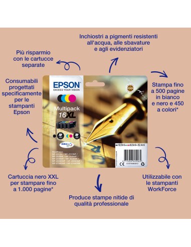 Epson 16 Ink R DURABRITE ULTRA Cartuccia Nero - C13T16314012